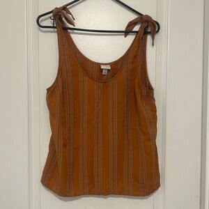 A new day - Rust and Striped Tank top - Medium